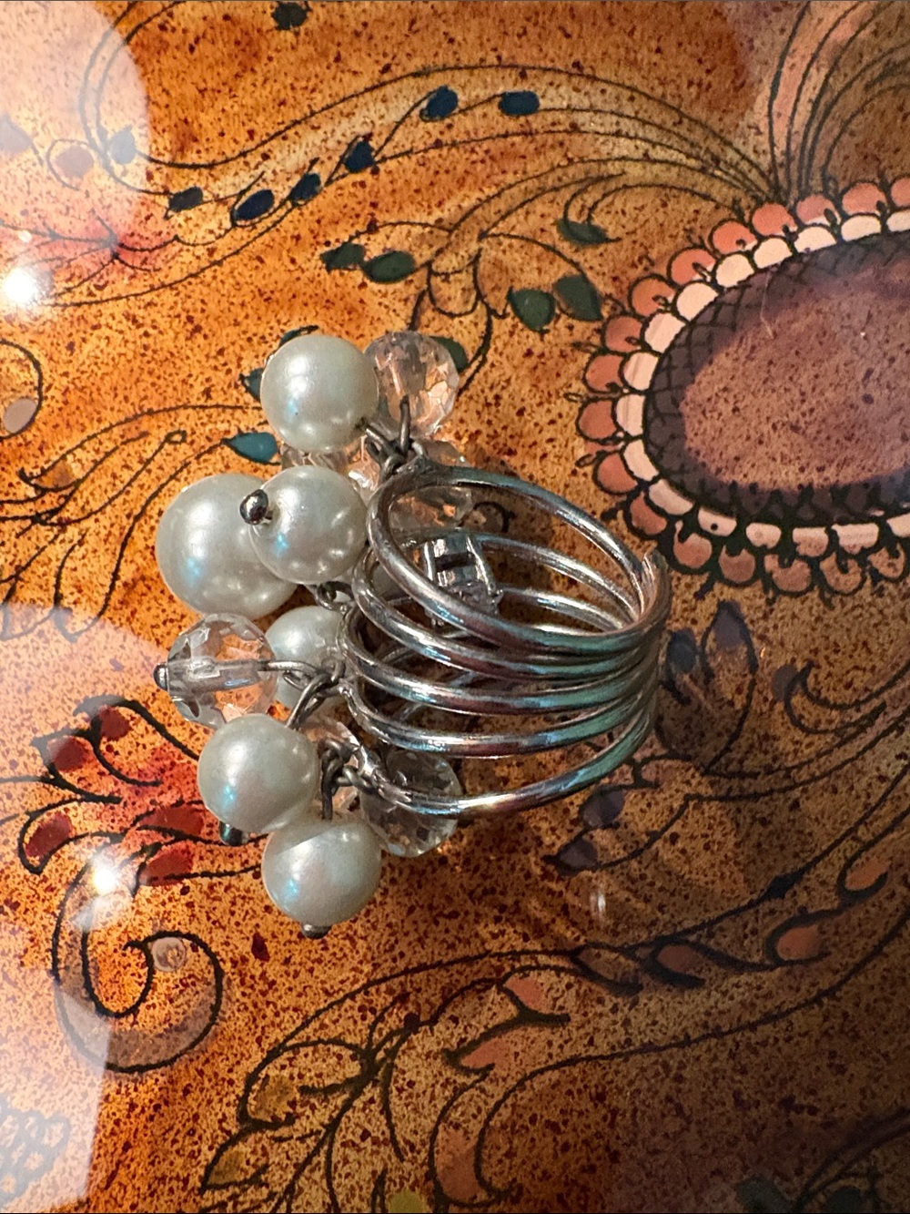 Silver Pearl Cluster Cocktail Ring - Women's Jewelry